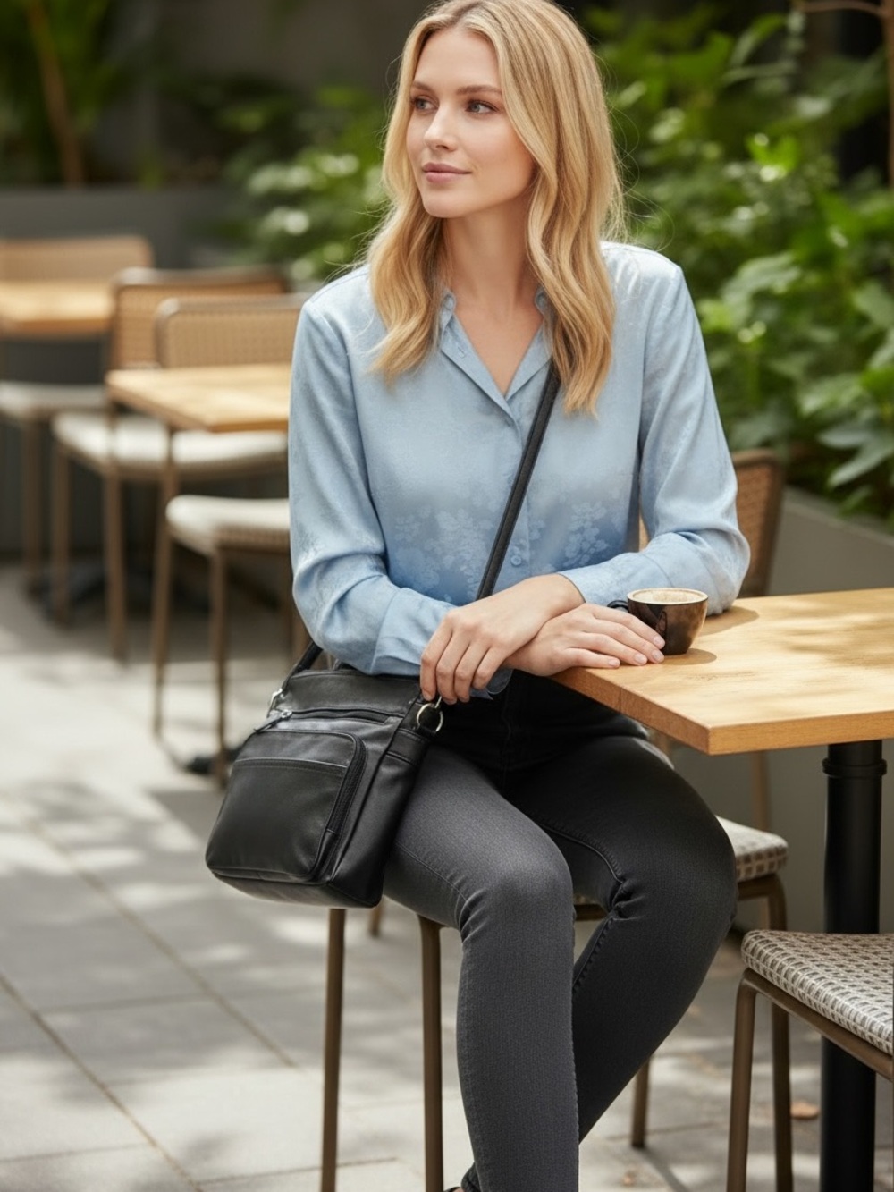 Giani Bernini Black Crossbody Bag with Front Pockets